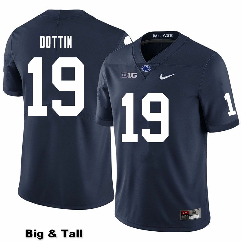 NCAA Nike Men's Penn State Nittany Lions Jaden Dottin #19 College Football Authentic Big & Tall Navy Stitched Jersey RDJ8298TU